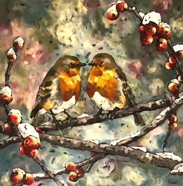 Better Together/ If Bears Were Birds - 14 x 14” oil on deep canvas - available July 24, 2026. 10 x 1