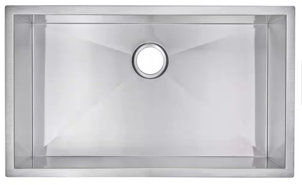 30"x18" Zero Radius SS Single Bowl Sink