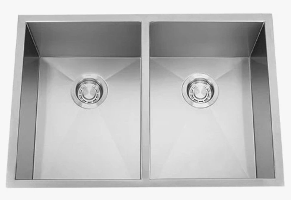 30"x18" Zero Radius SS 50/50 Sink