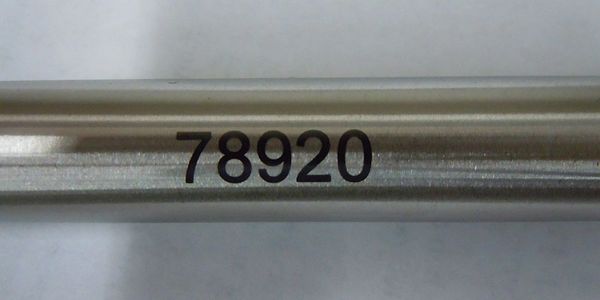 Laser marked part number on stainless steel