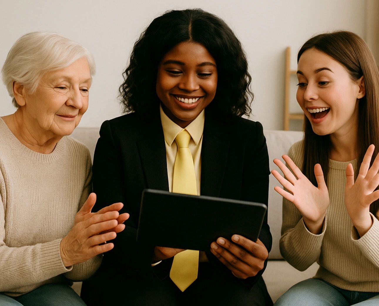 Family learning about Arkansas’ free respite help resources from a Bee Right Back Respite employee. 