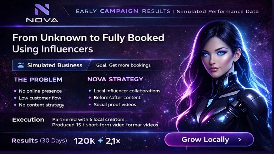 Futuristic campaign using influencers to boost bookings from zero to 120k in 30 days.