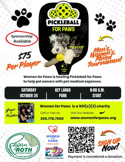 Pickleball for Paws In Key Largo on Saturday, October 24th, 2026