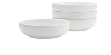 White beaded pasta bowls