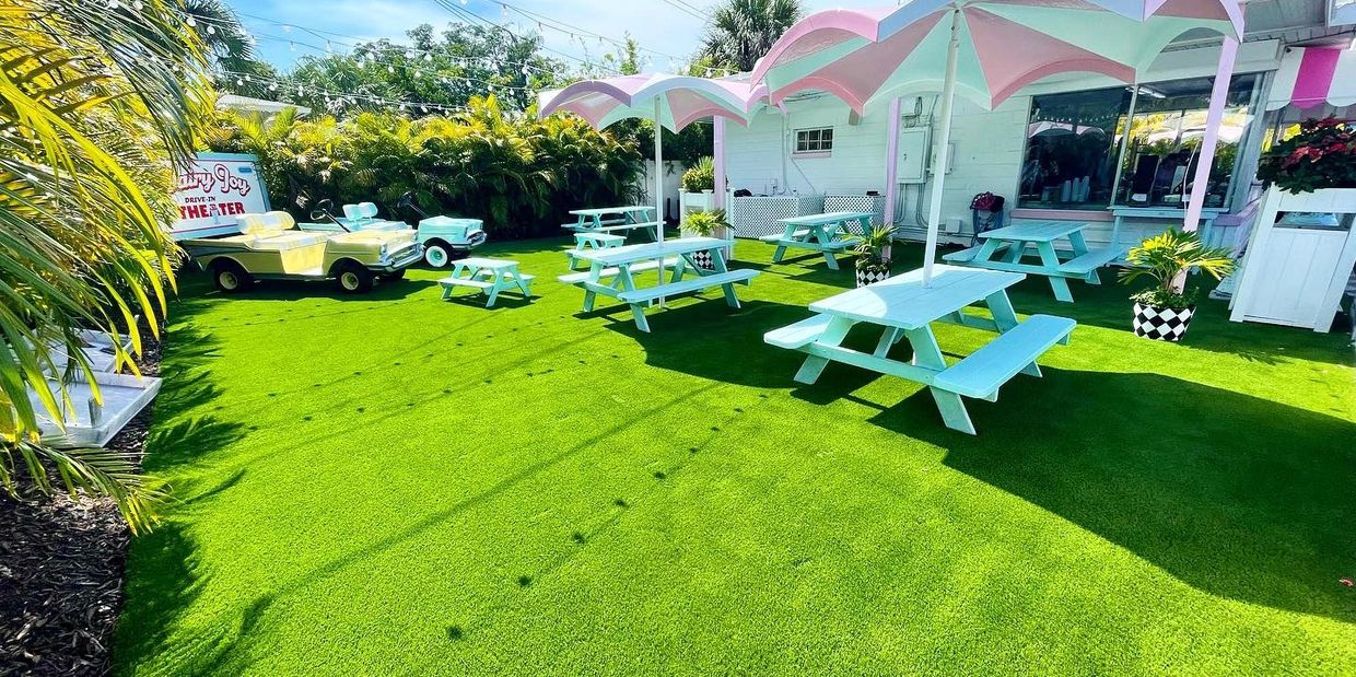 South Tampa Dairy Joy Blanco's Turf
Outdoor Spaces Commercial Buildings. 
Ice Cream Synthetic Turf 