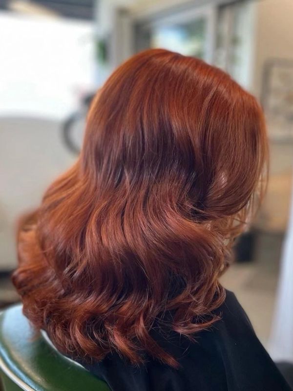 bright copper full color mid length hair