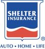 Shelter Insurance logo with blue and red colors.