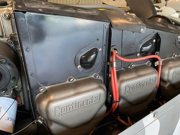 Close-up of a Continental engine part.