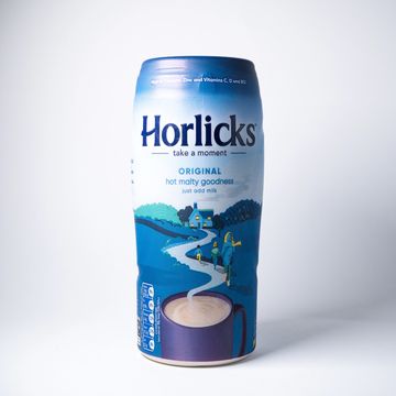 Bottle of Horlicks malted milk drink powder