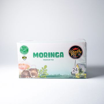 Country Pot moringa tea packaged in a rectangular box