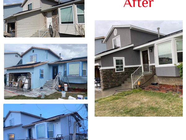 Testigo de la transformación asombrosa: nuestra imagen antes y después de la instalación de estuco.