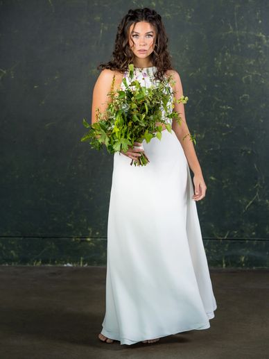 floor length floaty ivory bridal skirt.