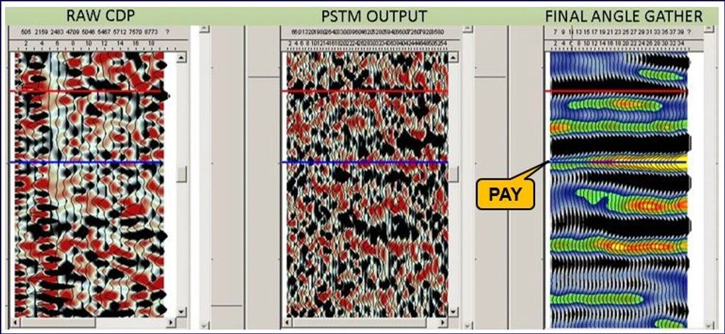 Seismic processing example prestack data. Seismic exploration