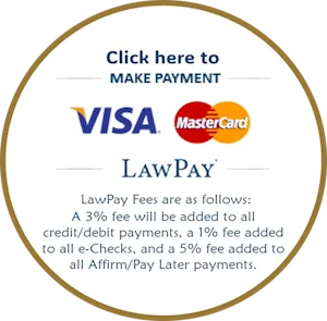 Payment options and fees for Visa, MasterCard, and LawPay services.