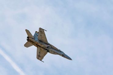 US Navy F-18F Super Hornet Demo performing at Aviation Nation 22 over Nellis AFB. 