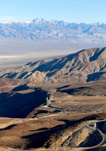 Panamint Valley California. The road snaking up to Father Crowley Overlook.