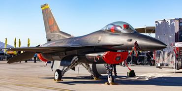 64th Aggressor squadron F-16 called ‘Wraith’ on the ramp at Nellis AFB during Aviation 22.