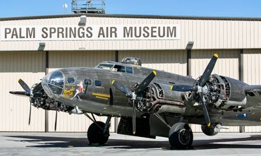 Boeing B-17 Flying Fortress “Memphis Belle” under going restoration at the Palm Springs Air Museum. 