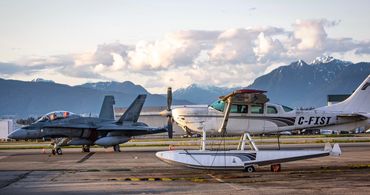 RCAF CF-18B Hornet on the South ramp at YVR.