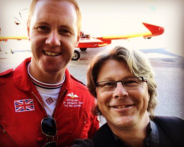 Met Red 1 Squadron Leader Martin Pert leader of the RAF’s aerobatic team the Red Arrows when they vi