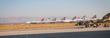 Sights at Mojave Air and Space Port. Boneyard for former commercial airliners. 