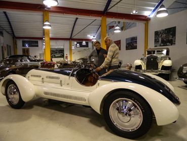 Me with Italian car collector Corrado Lopresto and his 1931 Alfa Romeo 6C 1750 GS Spider Aprile.