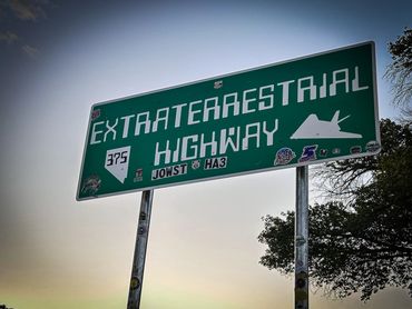 Beginning of the Extra Terrestrial Highway in Nevada.