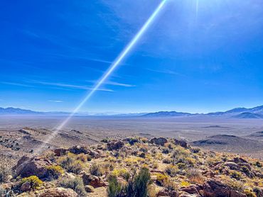 Top of Coyote summit looking towards Groom Lake Road and the front entrance to Area 51.