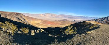 Panoramic view . Rainbow canyon to the left, Panamint Valley out front. 