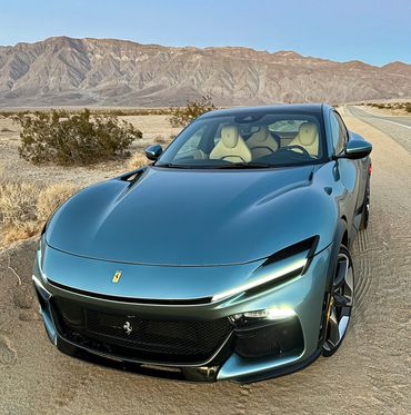 Ferrari Purosangue  outside Clark Dry Lake Borrego Springs California.