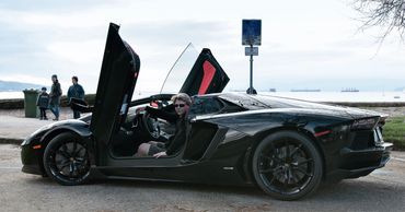 Driving a Lamborghini Aventador Roadster here in Vancouver. 