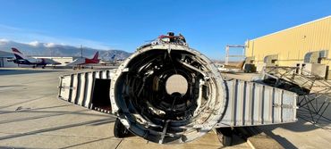 Smorgasbord of aviation delights at Mojave Air-and Space Port. Carcass of Saab Draken fighter jet. P