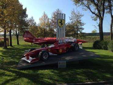 Ferrari F1 race car & Lockheed F104 Starfighter on display @ Ferrari’s private test track at Fiorano