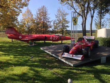 Ferrari race car and F104 Starfighter, Fiorano test track.