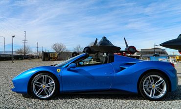 Ferrari 488 Spider. Blackbird Airpark Palmdale California. 