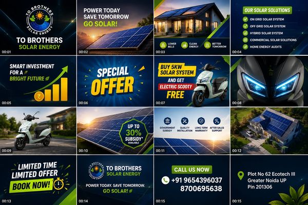 Advertisement for To Brothers Solar Energy with special offers and contact details.