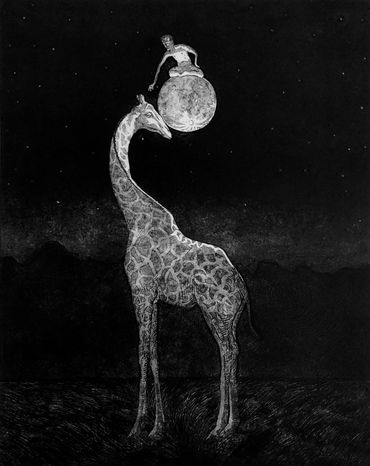 Grabado sobre metal 
Obra por Fernando Barba
Arte Mexicano 
Artista Chihuahuense
Sueños