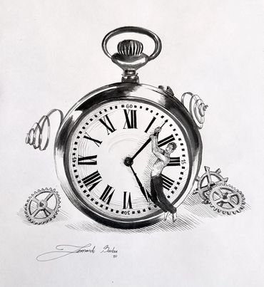 Dibujo 
Obra por Fernando Barba
Arte Mexicano 
Artista Chihuahuense
El tiempo