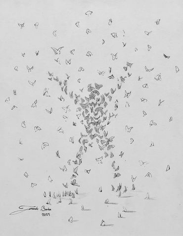 Dibujo 
Obra por Fernando Barba
Arte Mexicano 
Artista Chihuahuense
Efecto mariposa