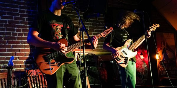 Brody & Jason getting the crowd pumped up during show at the Blue Beet one of OC's epic music venues!