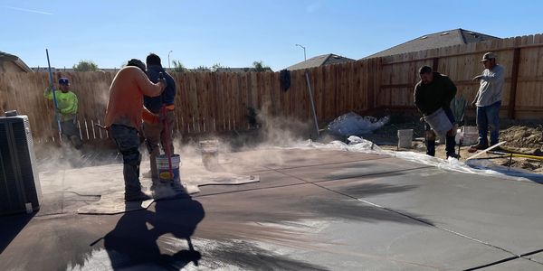 Stamped concrete decorative finish installed by concrete contractors in Modesto, CA