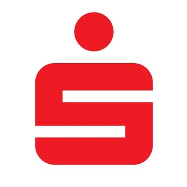 Rotes Sparkassen-Logo auf weißem Hintergrund.