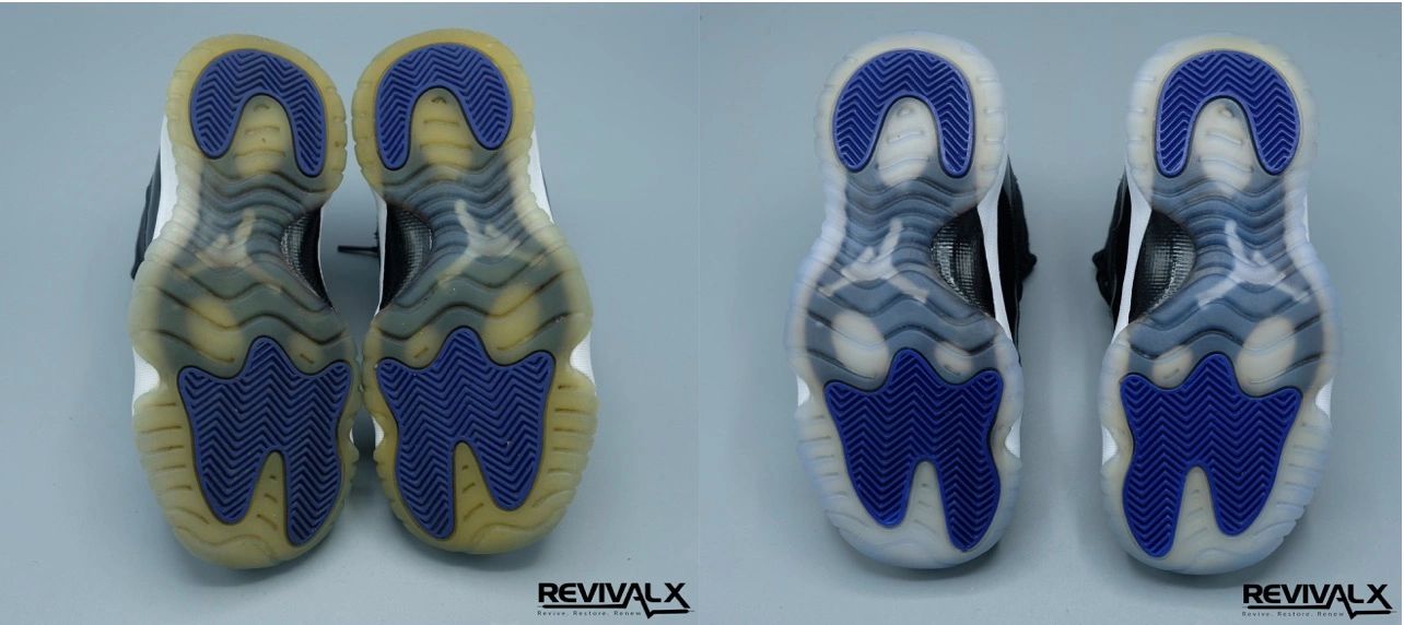 how to clean yellow soles on jordan 11