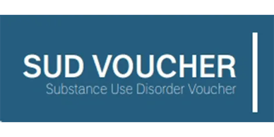 Logo for SUD Voucher, a Substance Use Disorder Voucher program.