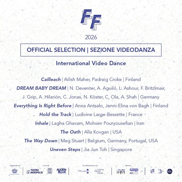 Official selection for International Video Dance 2026 with diverse global entries.
