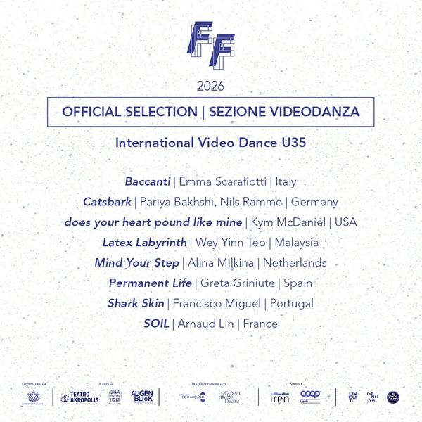 Official selection list for International Video Dance U35 at FF 2026.