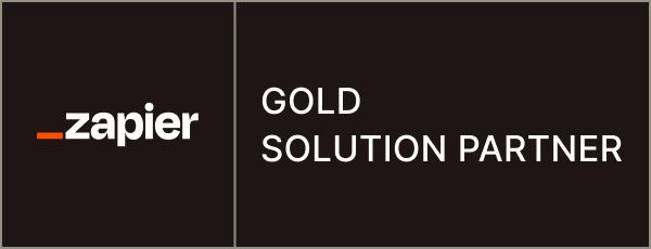 Zapier Gold Solution Partner badge.