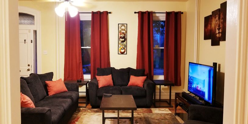 Dominate Today women's sober living house living room in Pottstown, PA