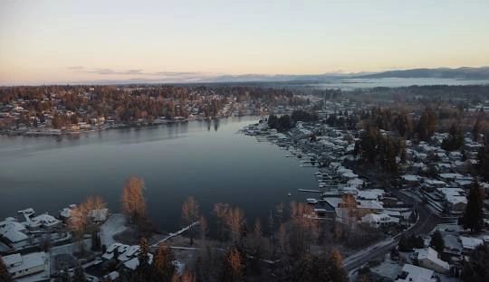Lake Stevens waterfront aerial view