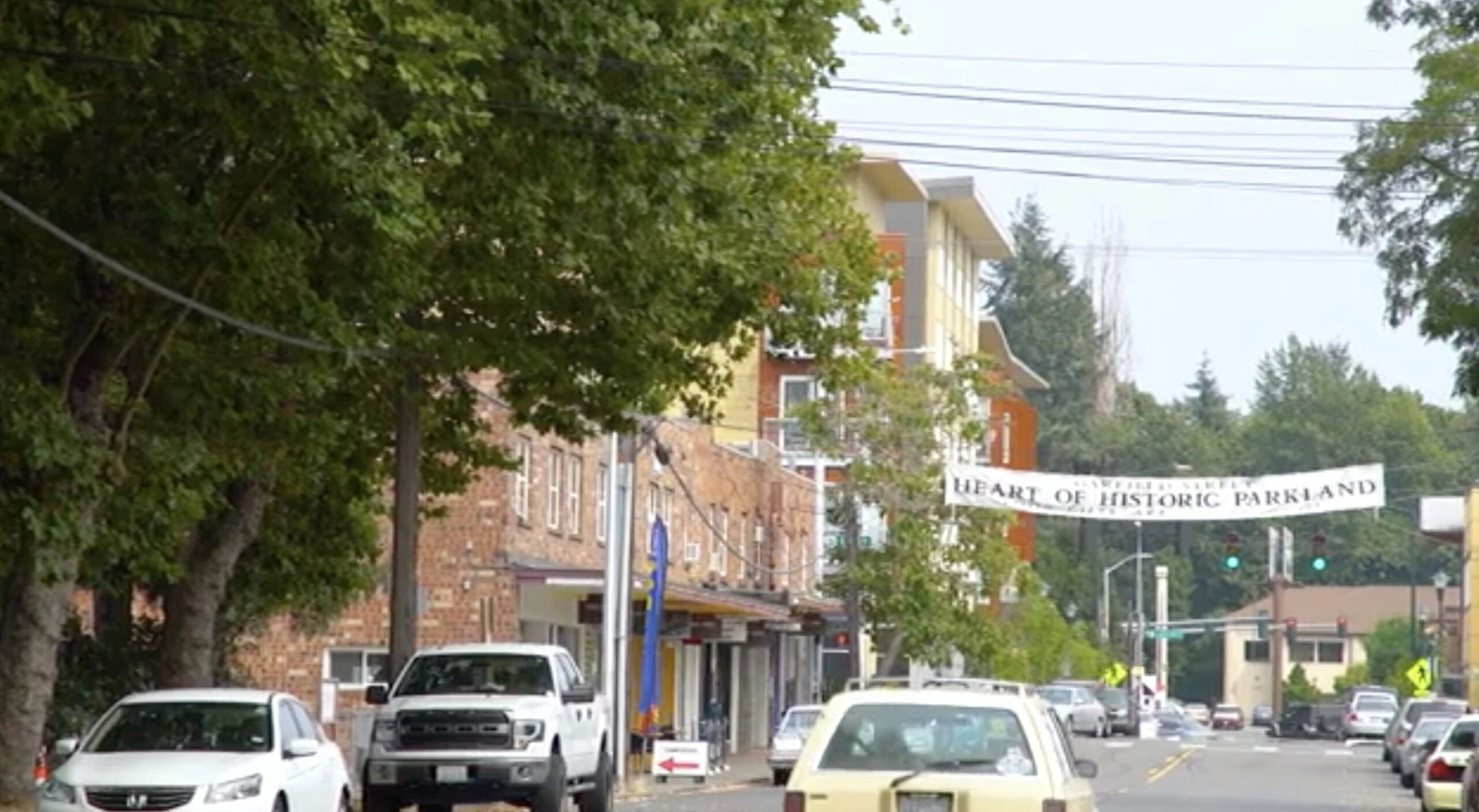 Downtown Parkland Washington Garfield street. Right outside of PLU in  the Tacoma area.